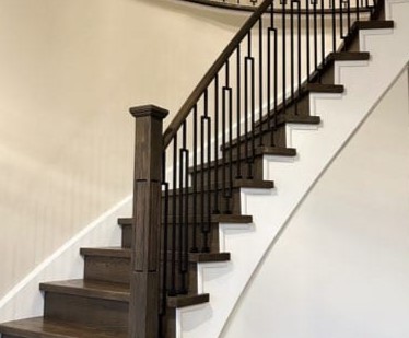 4) Stringers Painted White and Steps/Risers installed